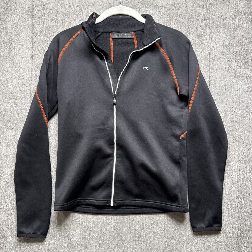 KJUS Golf Jacket Full Zip Fleece Black Youth XL EU 152 Fits Womens XS‎